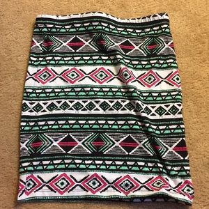 Tribal Pattern Pencil Skirt